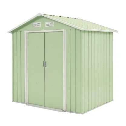 Abri de jardin en métal vert 213×130×185 cm