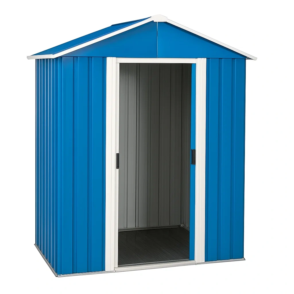 Abri de jardin en acier bleu
