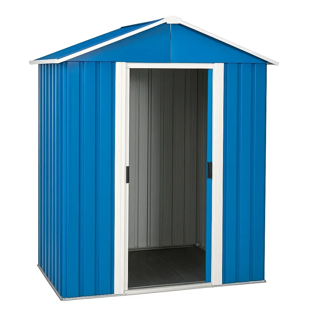 Abri de jardin en acier bleu
