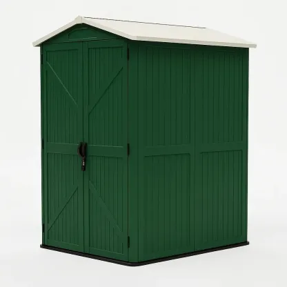 Abri de jardin en plastique vert avec toit blanc