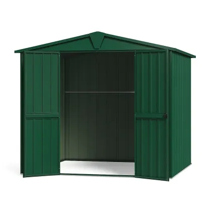 Abri de jardin en métal vert à double porte