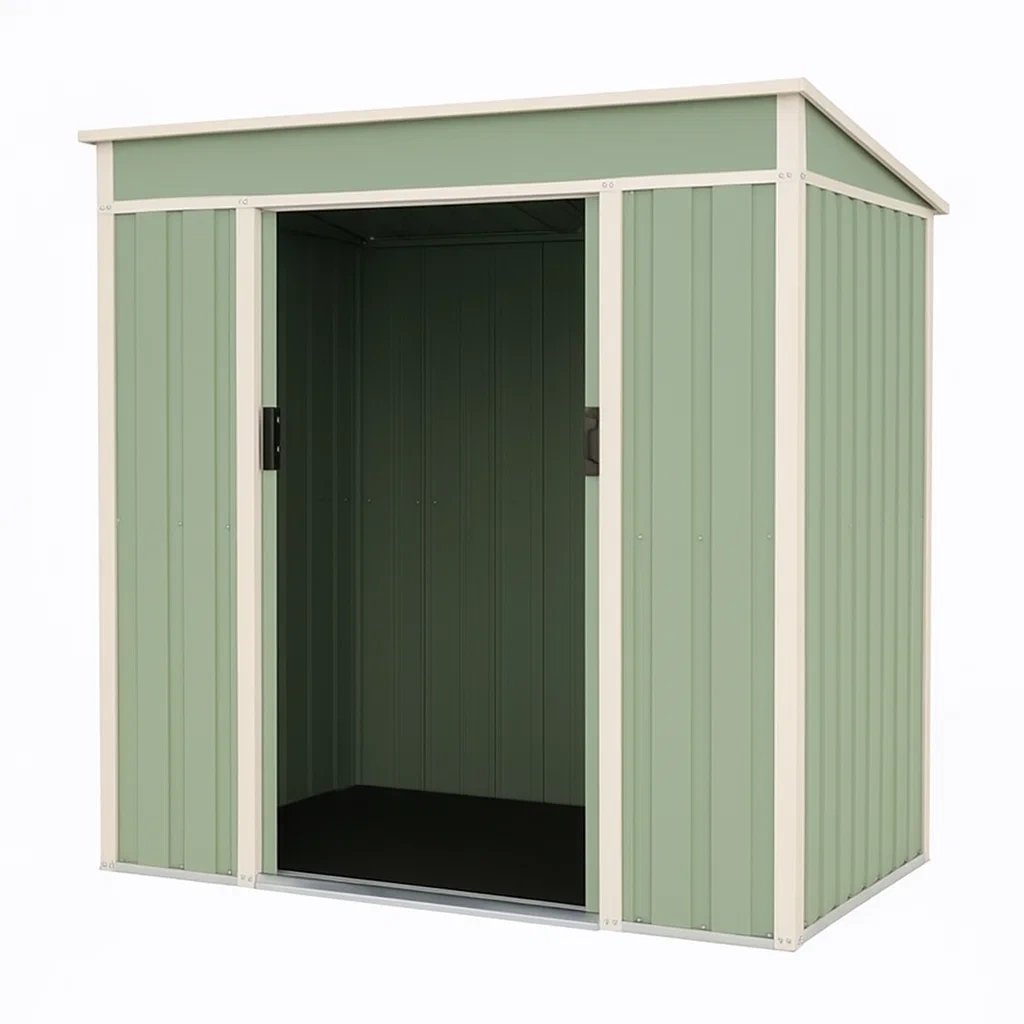 Abri de jardin en métal vert 170×100×190 cm