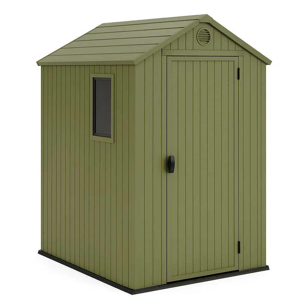 Abri de jardin en résine vert olive avec fenêtre 185×152×226 cm