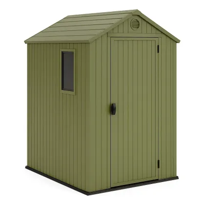 Abri de jardin en résine vert olive avec fenêtre 185×152×226 cm