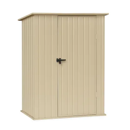 Abri de jardin en acier galvanisé beige 172×89×160 cm