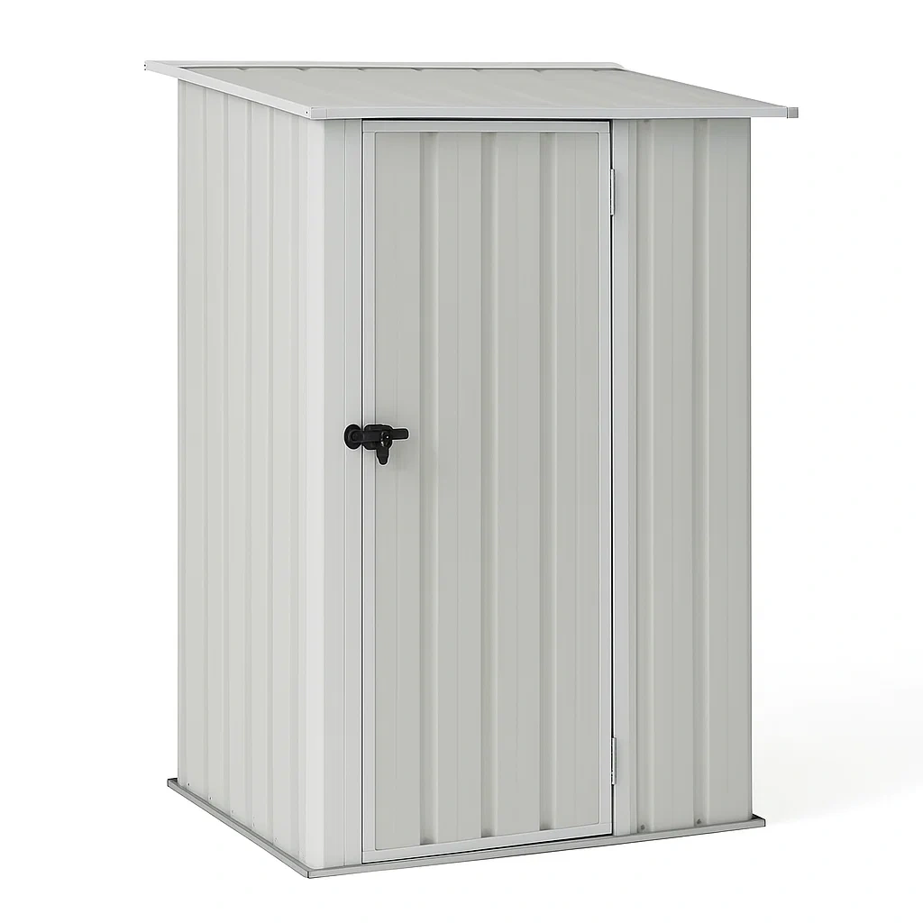 Abri de jardin gris en métal 131×89×182 cm