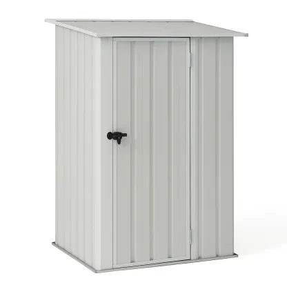 Abri de jardin gris en métal 131×89×182 cm