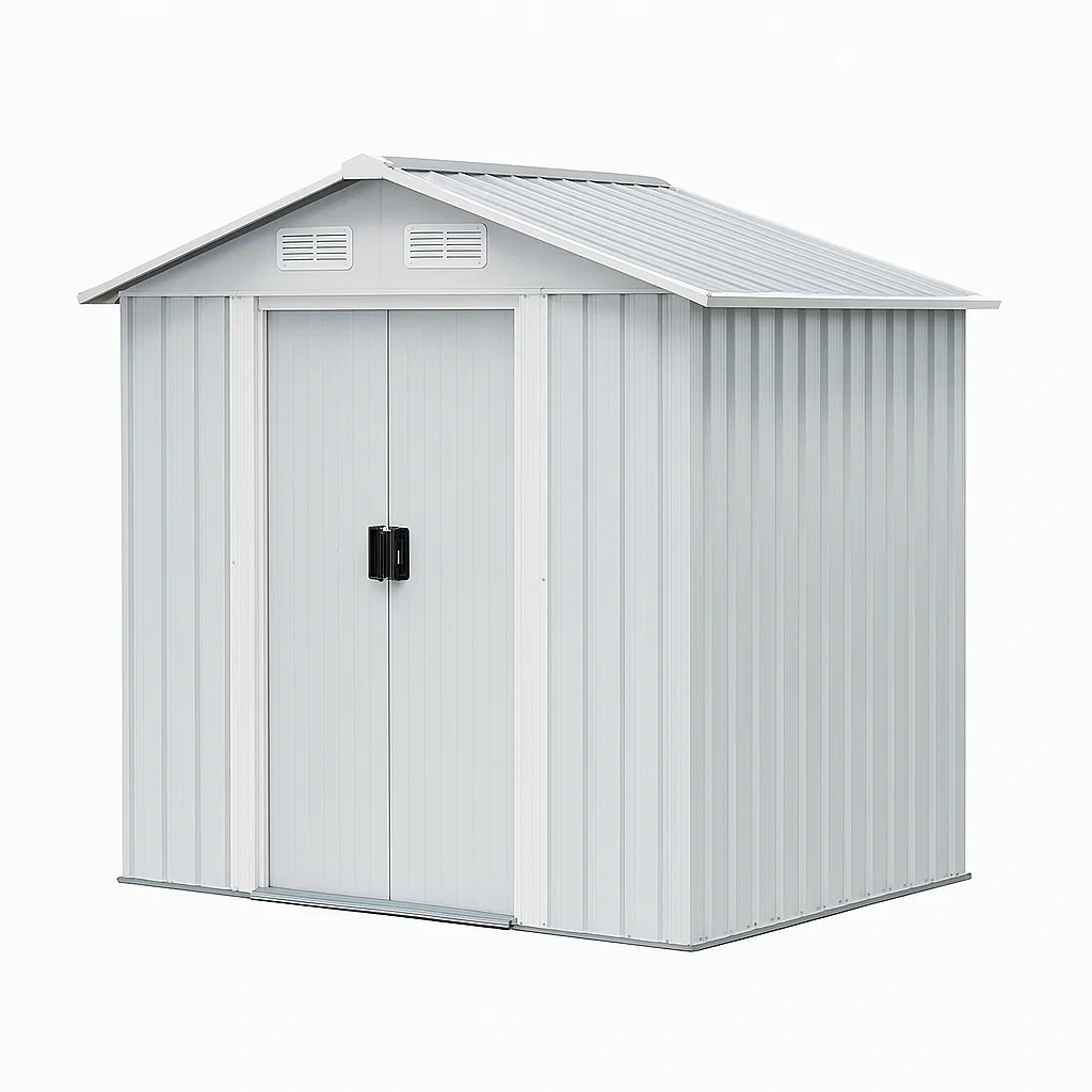 Abri de jardin en acier galvanisé gris 277×195×192 cm