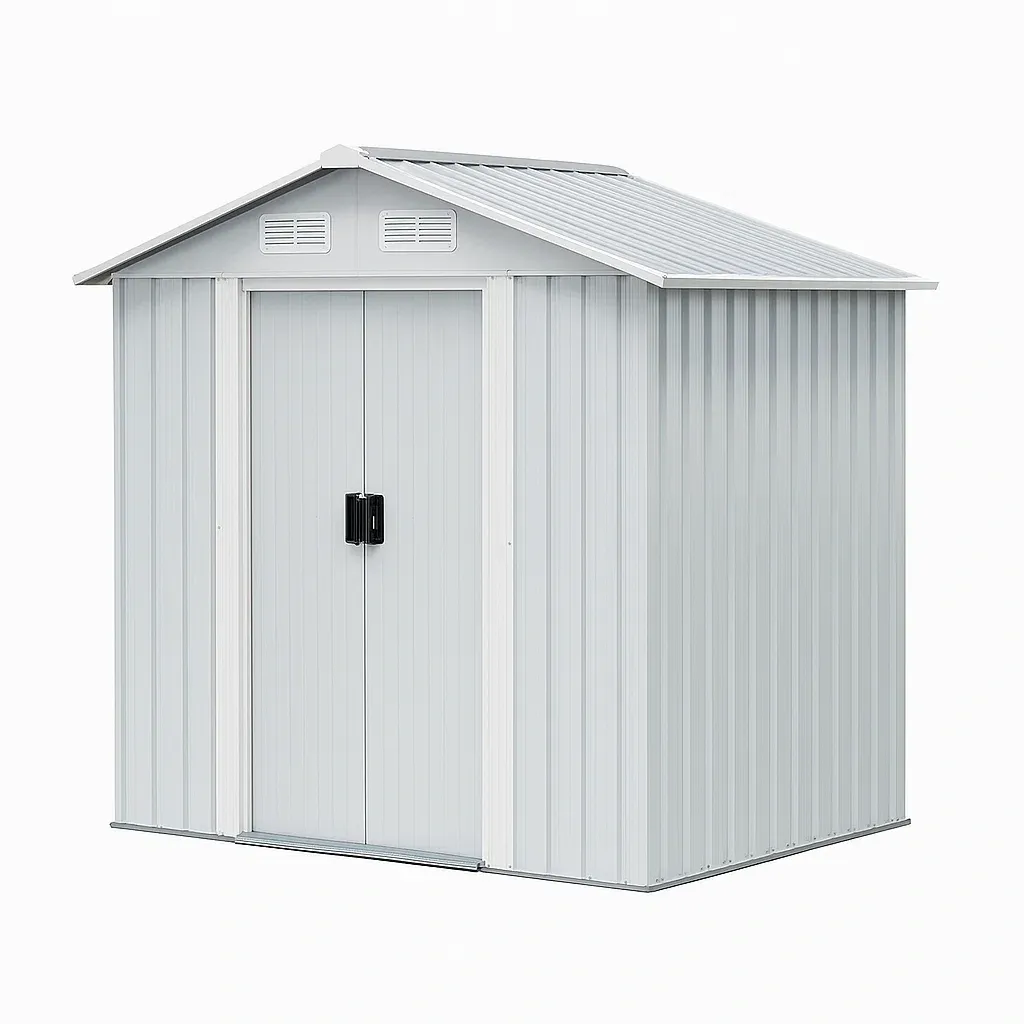 Abri de jardin en acier galvanisé gris 277×195×192 cm