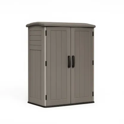 Armoire de rangement en plastique gris 70×50×90 cm avec double portes