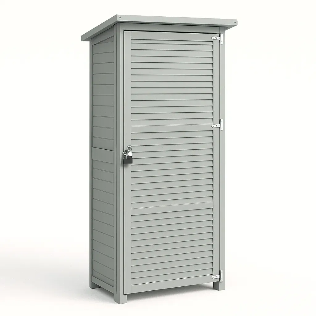 Armoire de rangement en bois composite gris