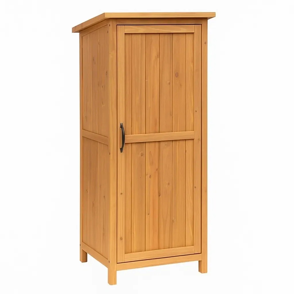 Armoire de rangement en bois de sapin avec porte battante