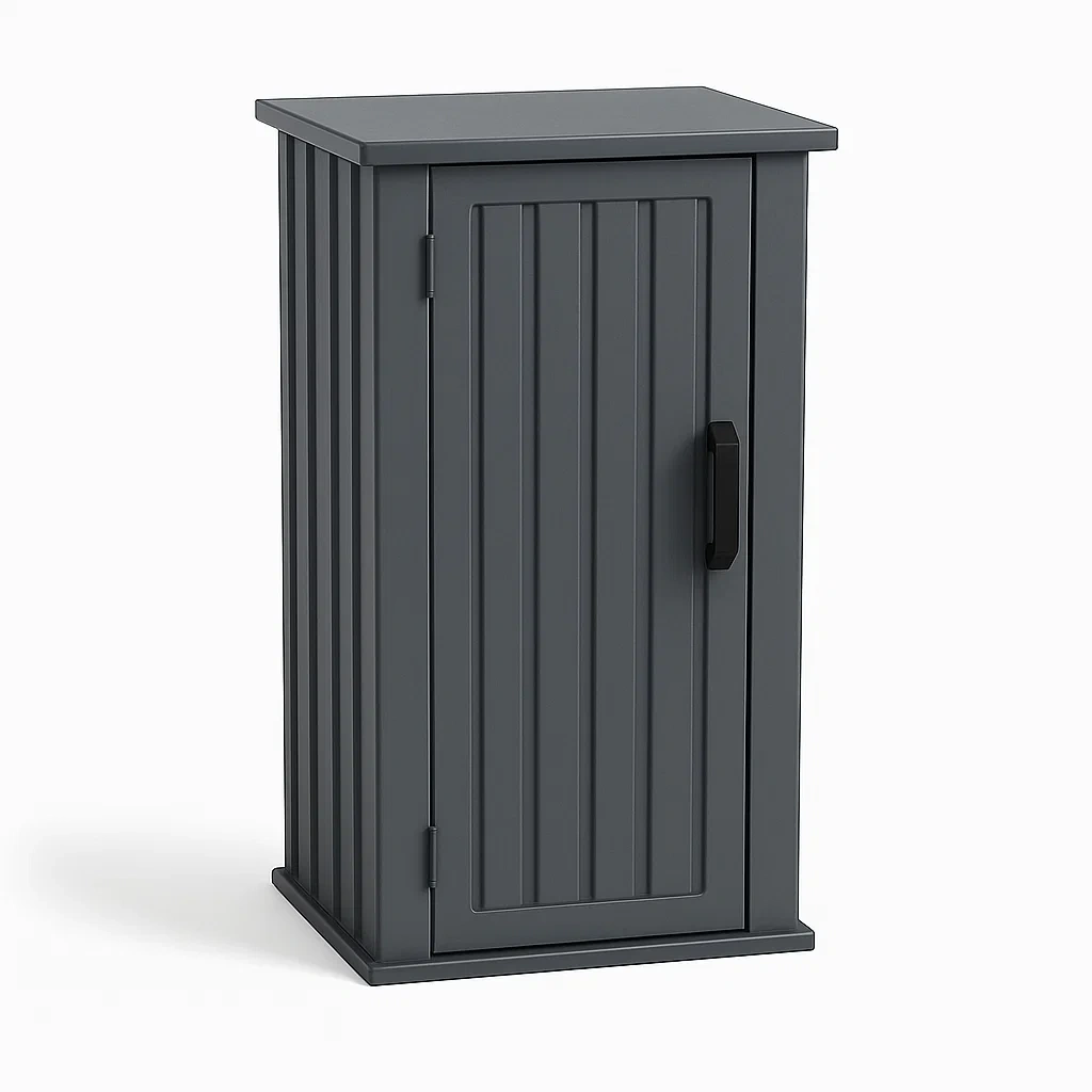 Armoire de rangement en plastique gris foncé pour extérieur