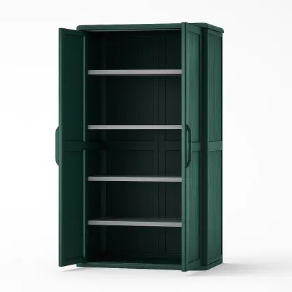 Armoire de rangement en bois vert avec étagères 180×90×45 cm