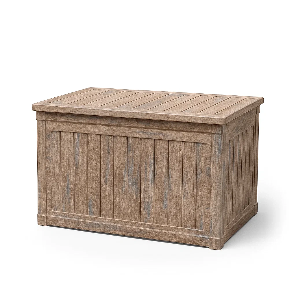 Coffre de rangement en résine marron