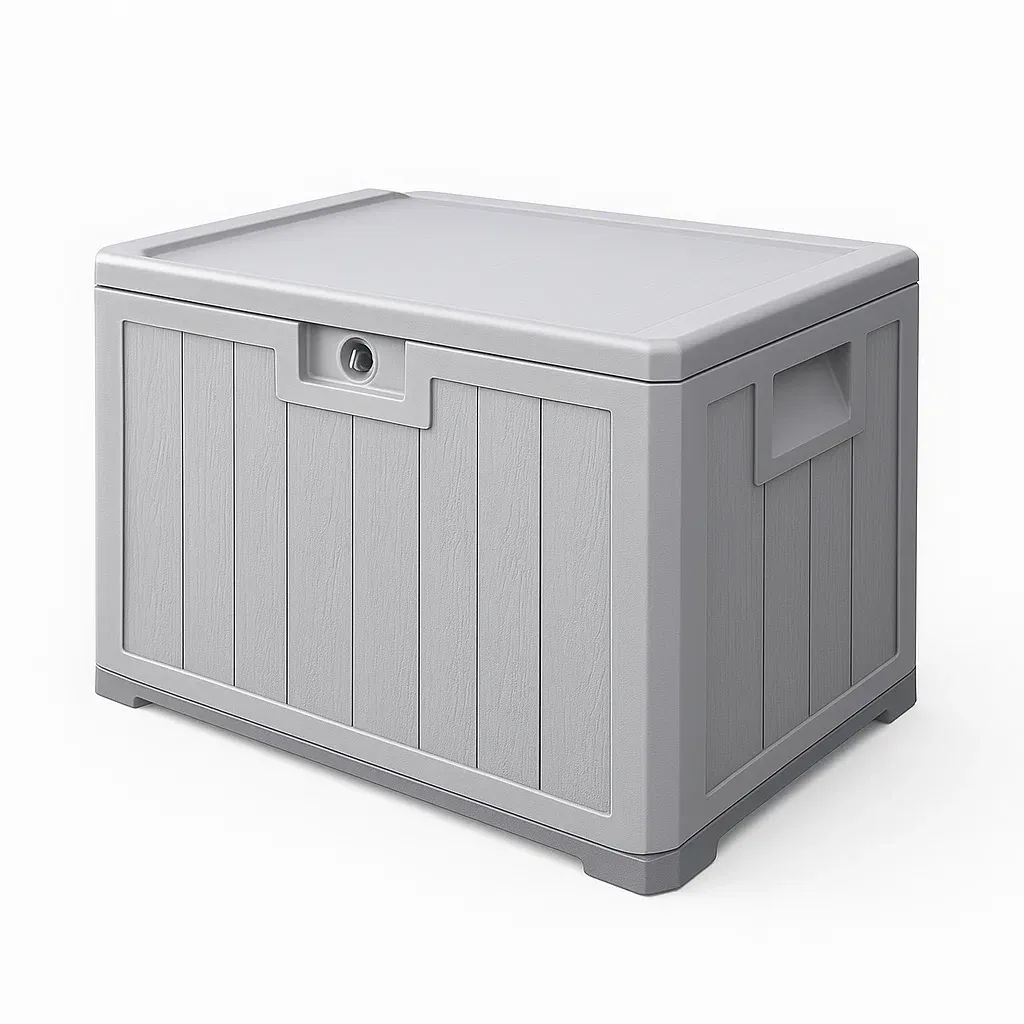 Coffre de rangement en plastique gris