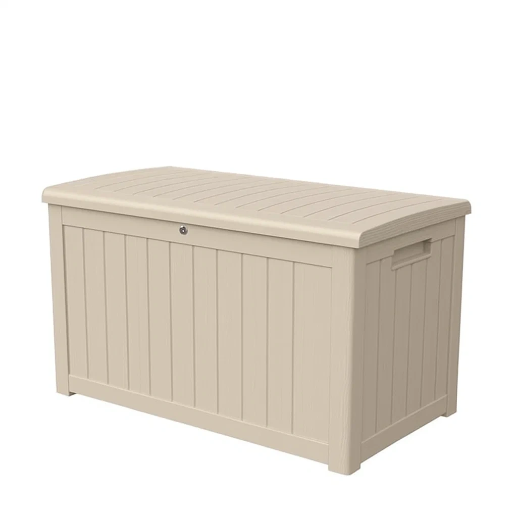 Coffre de rangement en plastique beige