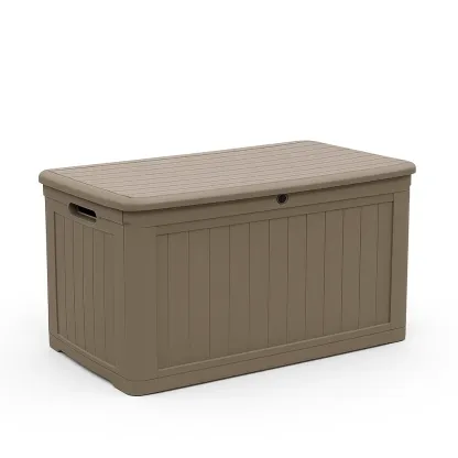 Coffre de rangement en plastique beige