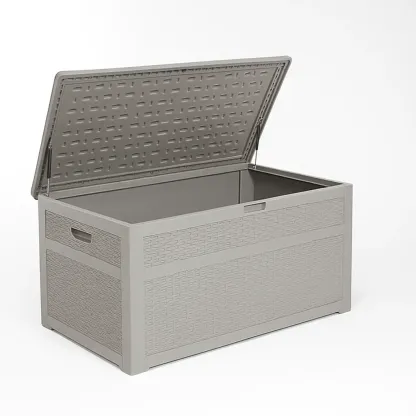 Coffre de rangement en plastique gris 117×45×57 cm