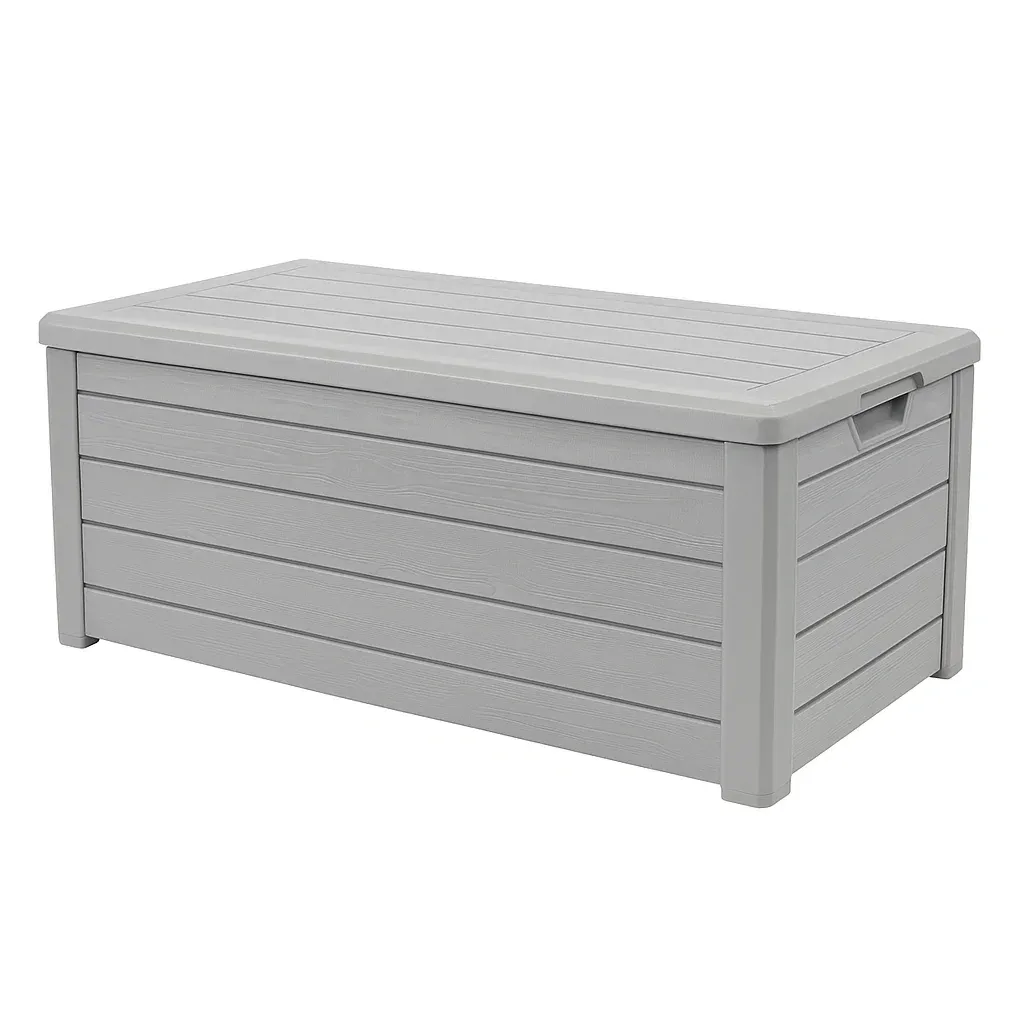 Coffre de rangement en plastique gris 116×45×56 cm