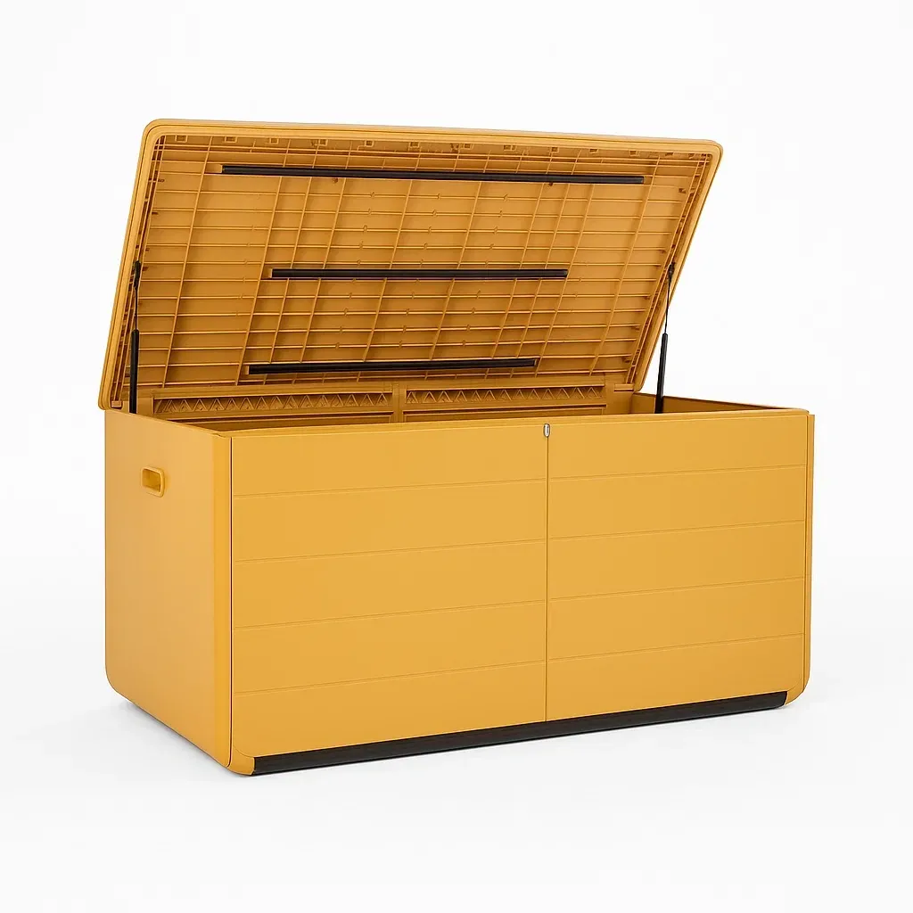 Coffre de rangement en polypropylène jaune