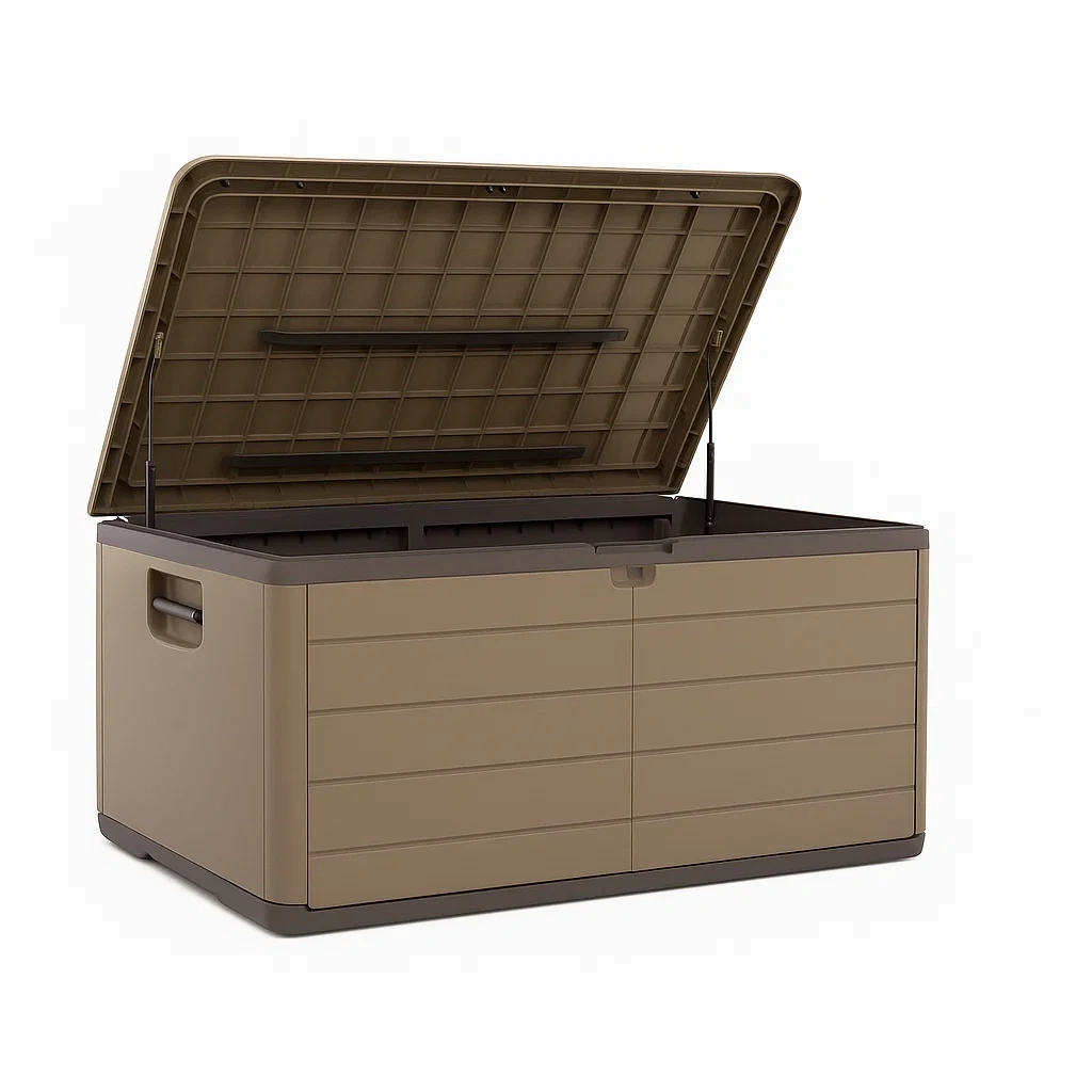 Coffre de rangement en polypropylène marron