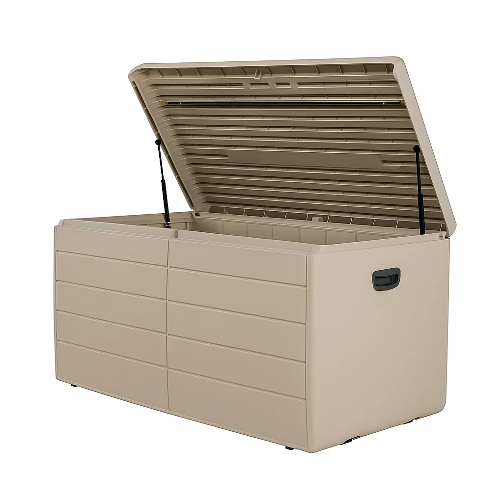 Coffre de rangement en résine beige