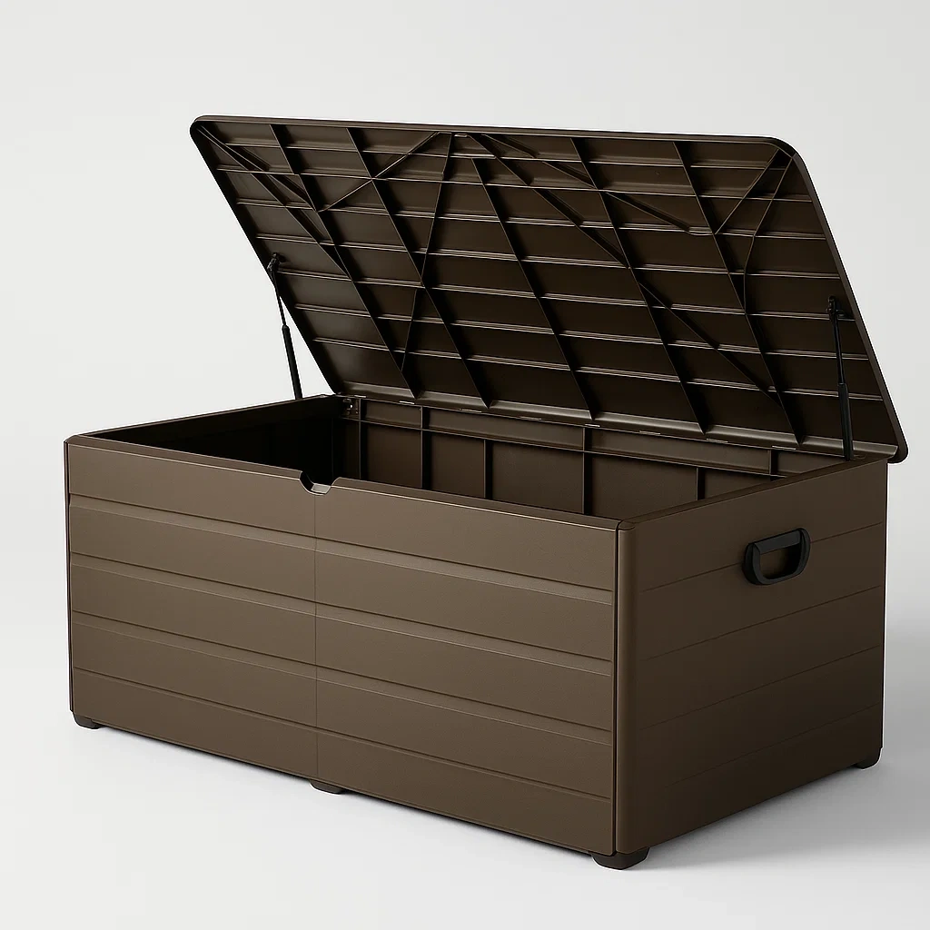 Coffre de rangement en polypropylène marron 120×55×60 cm