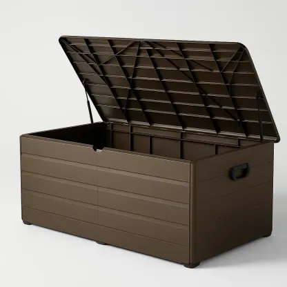 Coffre de rangement en polypropylène marron 120×55×60 cm