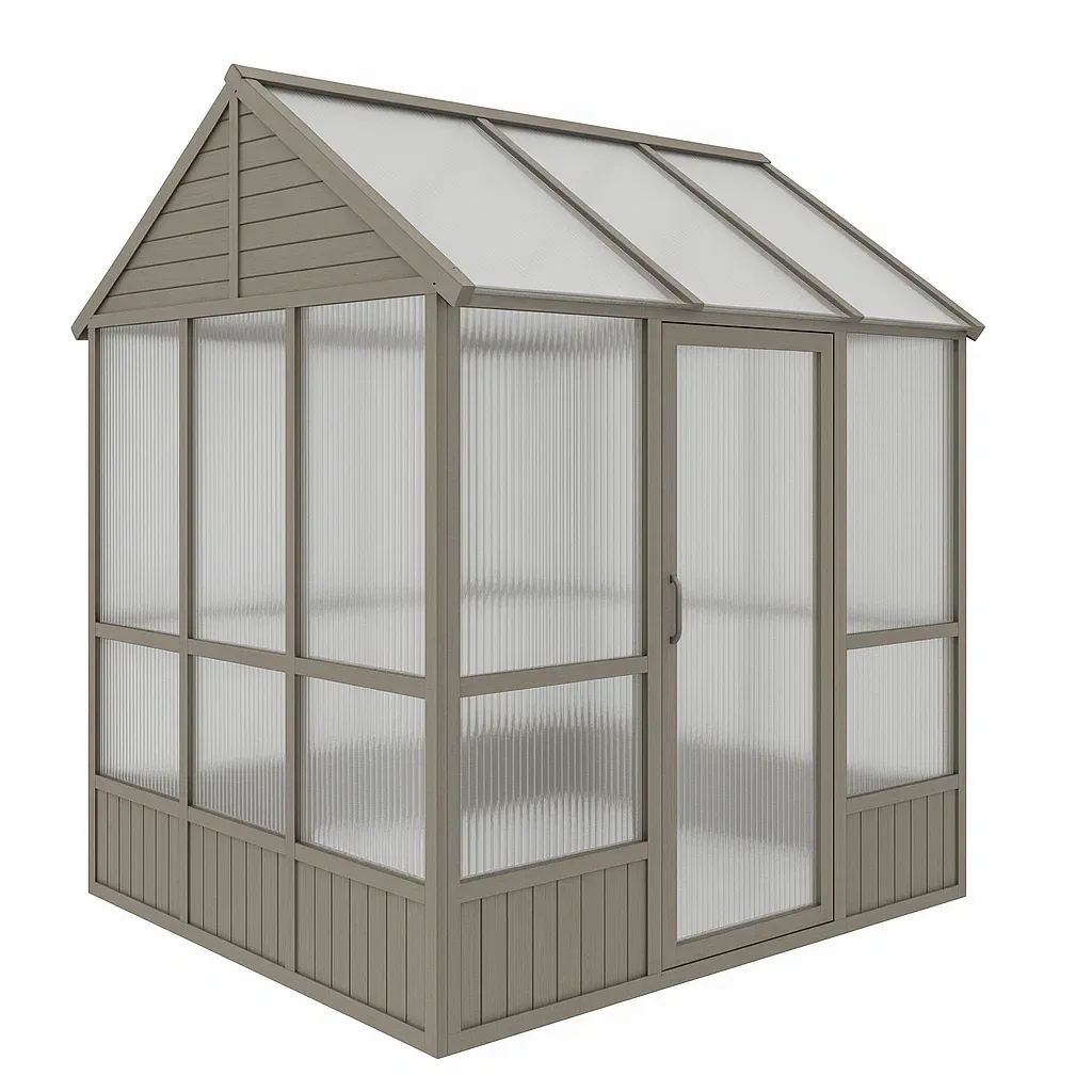 Serre en polycarbonate et aluminium marron 200×150×210 cm