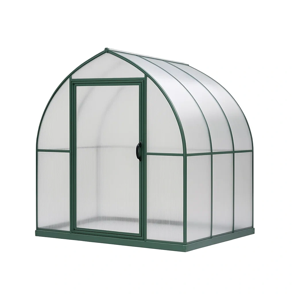 Serre en polycarbonate avec cadre en aluminium vert