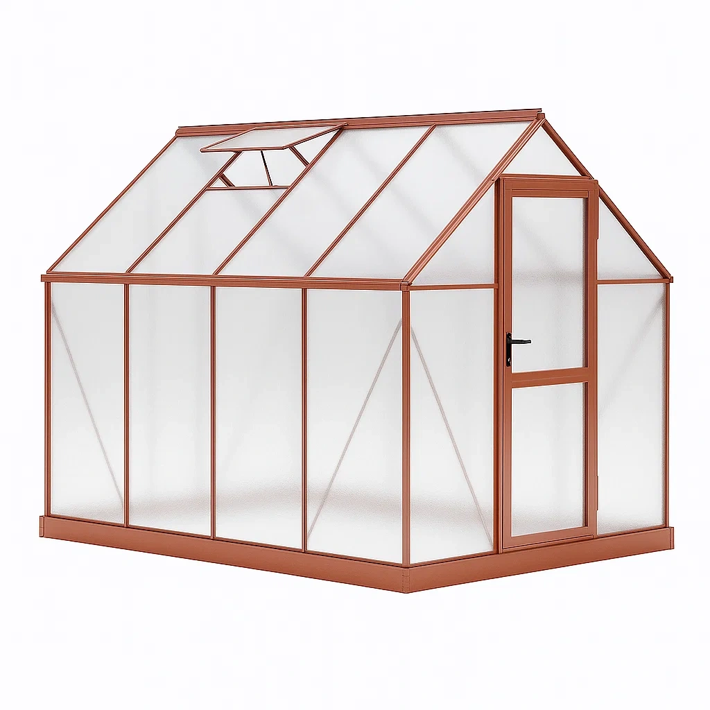 Serre en aluminium et polycarbonate marron 250×190×195 cm