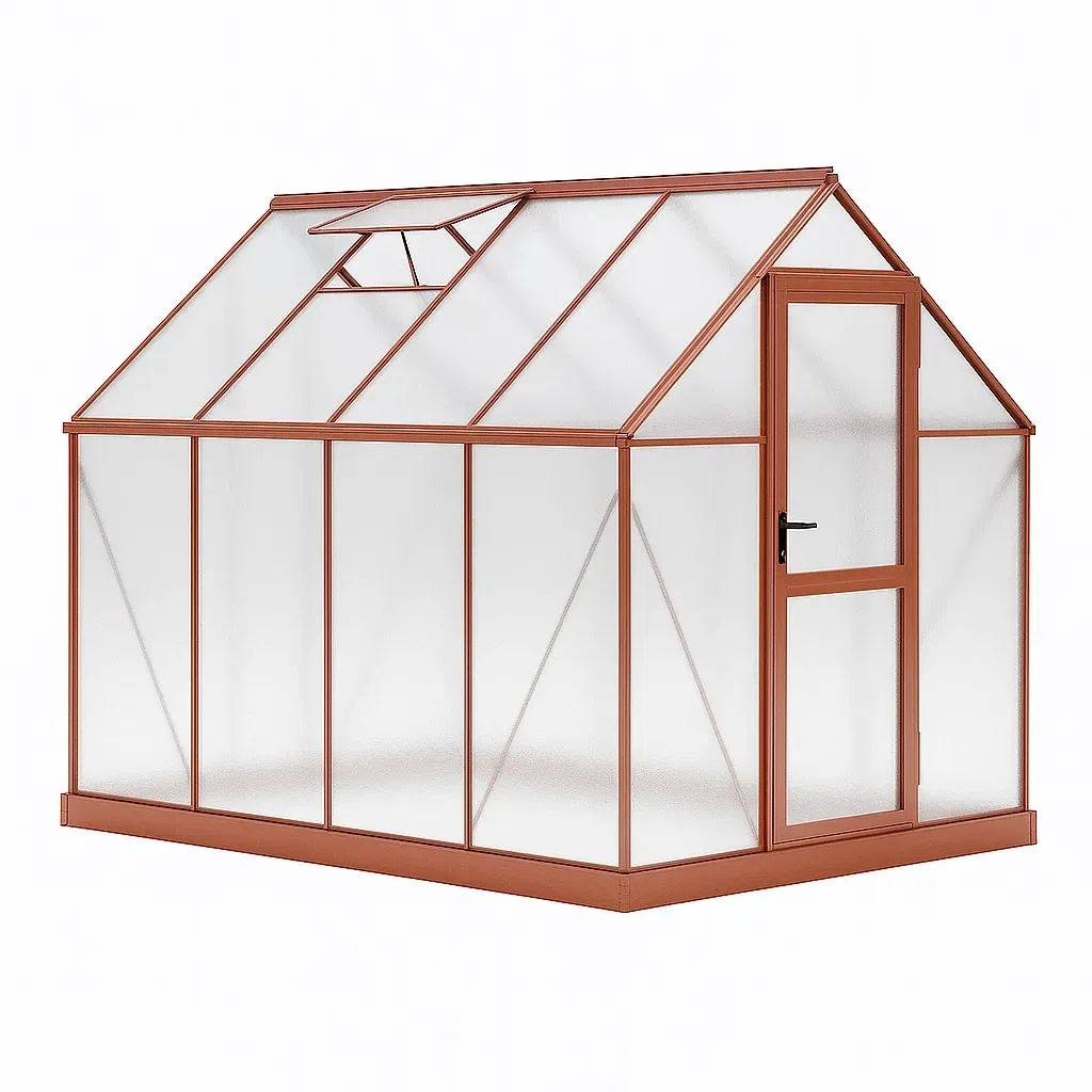 Serre en aluminium et polycarbonate marron 250×190×195 cm