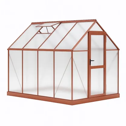 Serre en aluminium et polycarbonate marron 250×190×195 cm