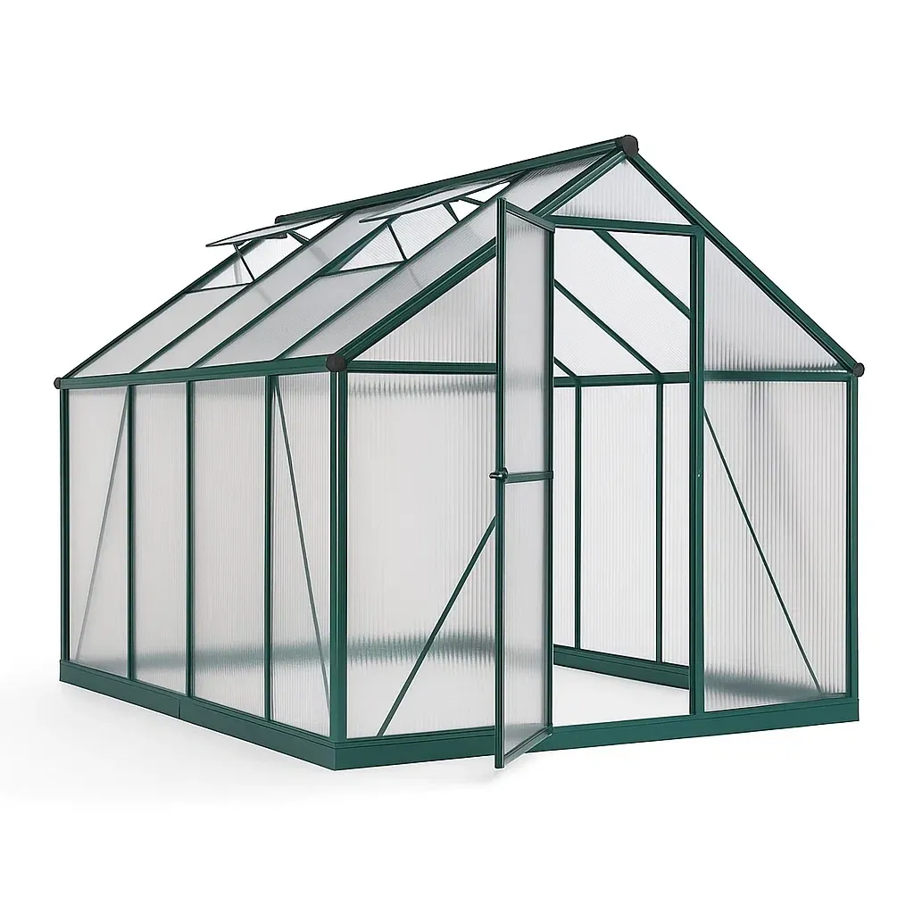 Serre en aluminium et polycarbonate vert 250×190×195 cm
