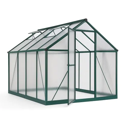 Serre en aluminium et polycarbonate vert 250×190×195 cm