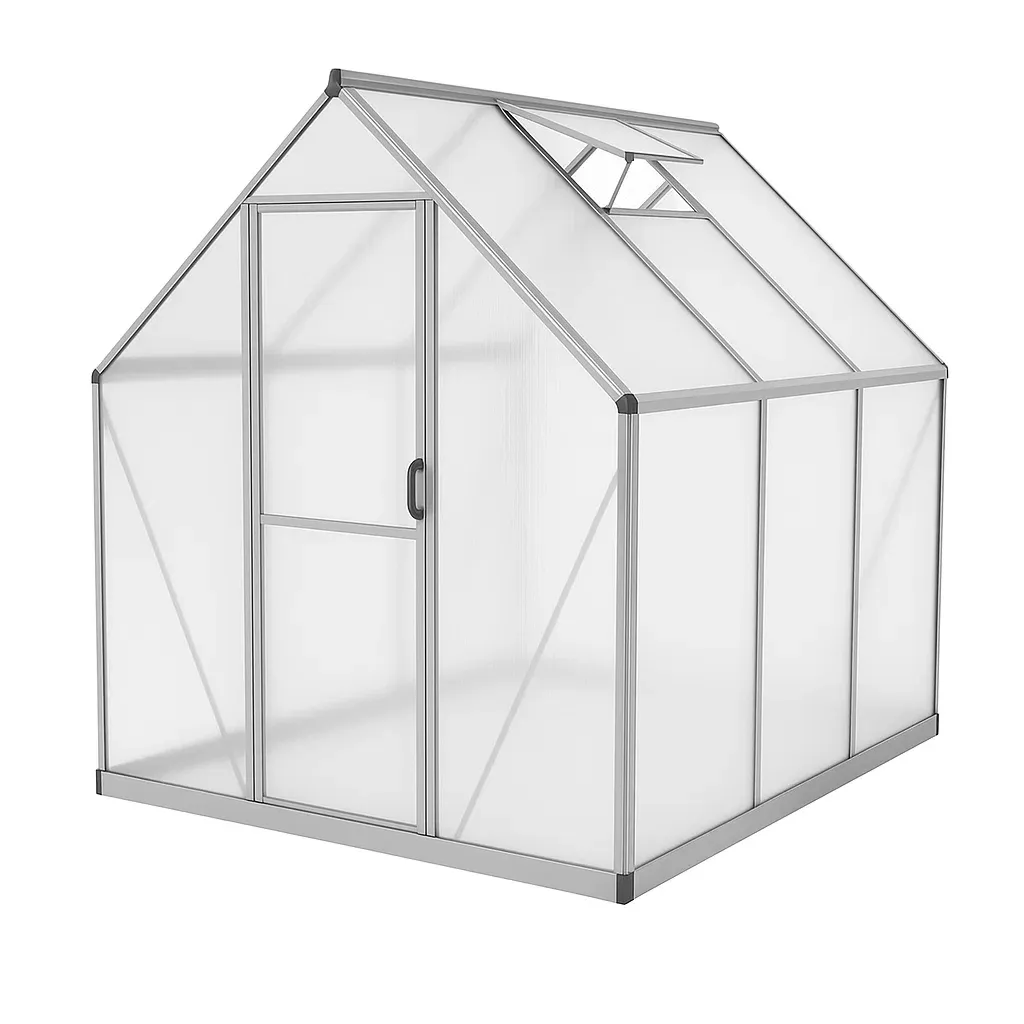 Serre en aluminium et polycarbonate transparent