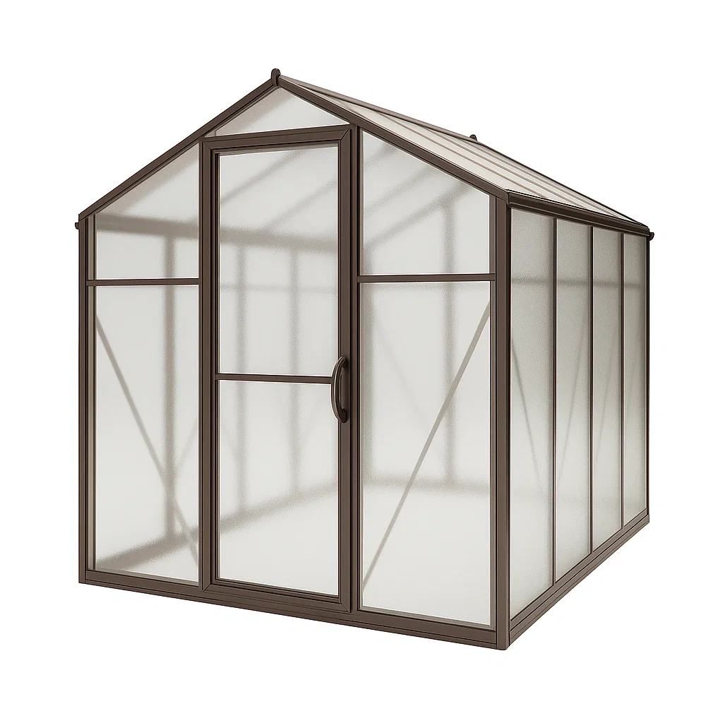 Serre en aluminium et polycarbonate marron 250×180×210 cm