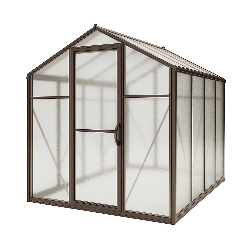 Serre en aluminium et polycarbonate marron 250×180×210 cm