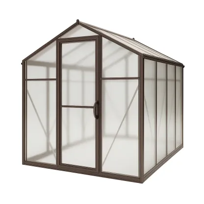 Serre en aluminium et polycarbonate marron 250×180×210 cm