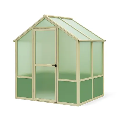 Serre en aluminium et polycarbonate vert/beige 190×185×195 cm