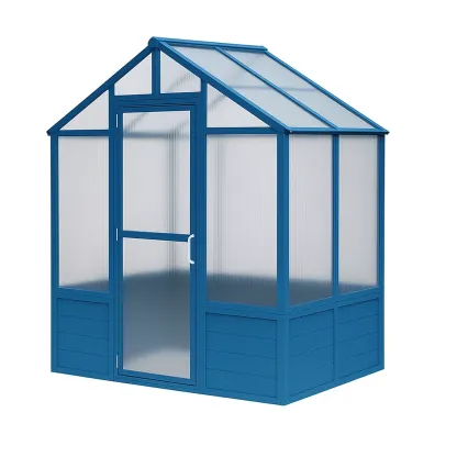 Serre en aluminium et polycarbonate bleu 200×150×203 cm