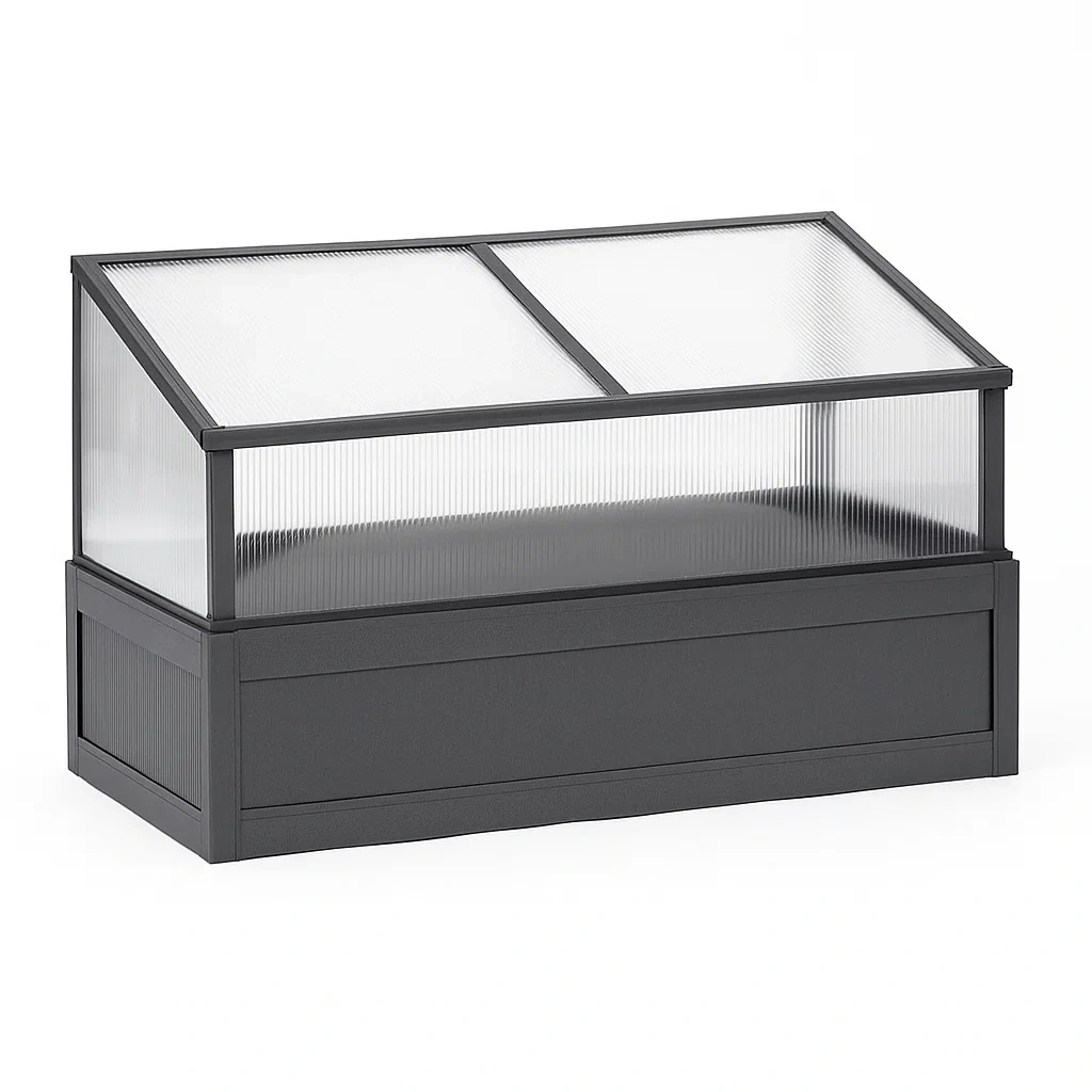 Serre en aluminium et polycarbonate noir 120×60×60 cm