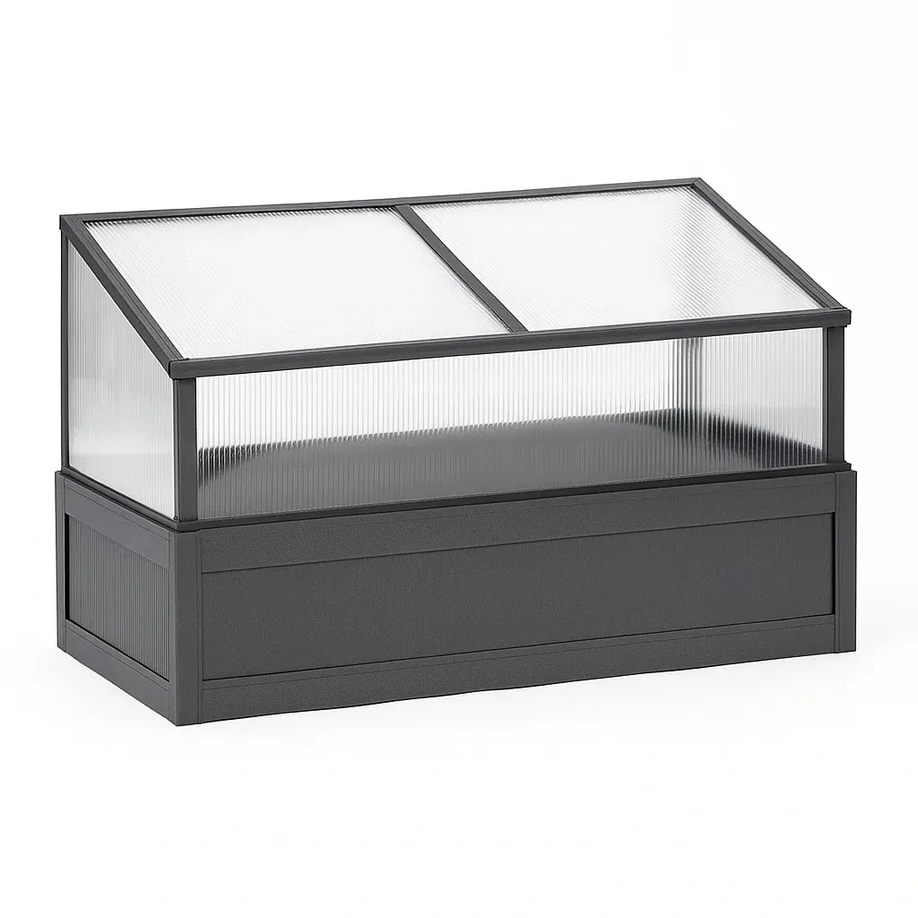 Serre en aluminium et polycarbonate noir 120×60×60 cm