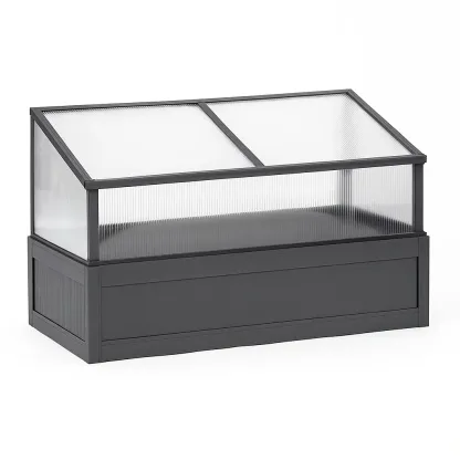 Serre en aluminium et polycarbonate noir 120×60×60 cm