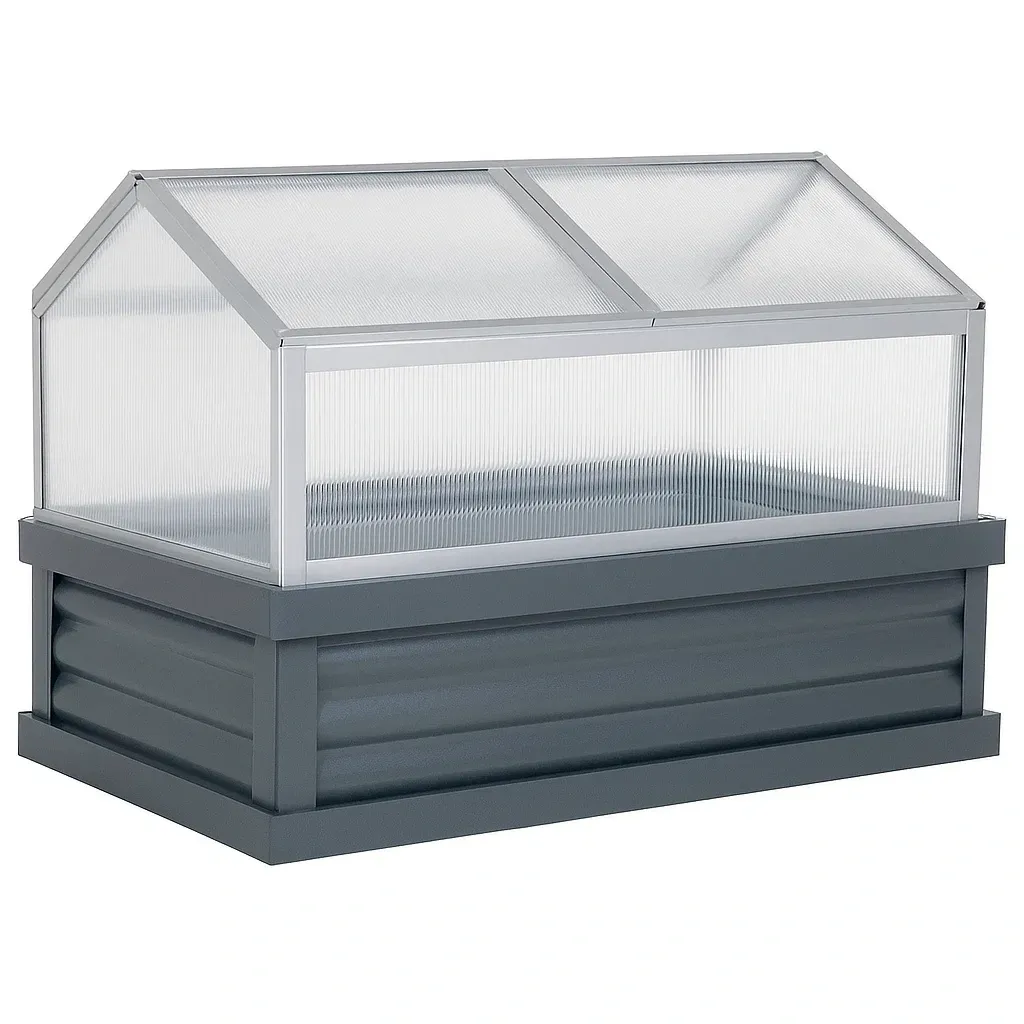 Serre en aluminium et polycarbonate gris