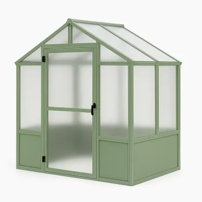 Serre en aluminium et polycarbonate vert