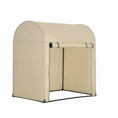 Serre en acier et polyéthylène beige 143×110×167 cm