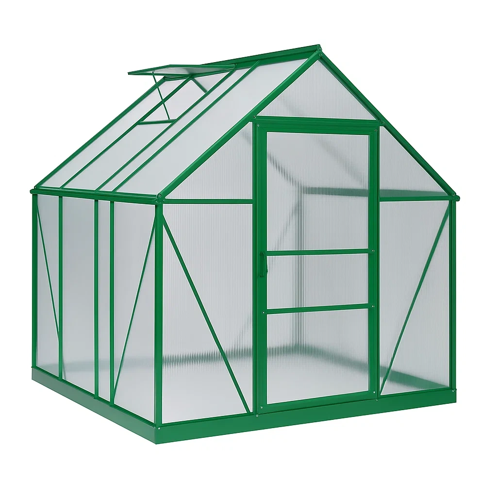 Serre en aluminium et polycarbonate vert 190×185×195 cm