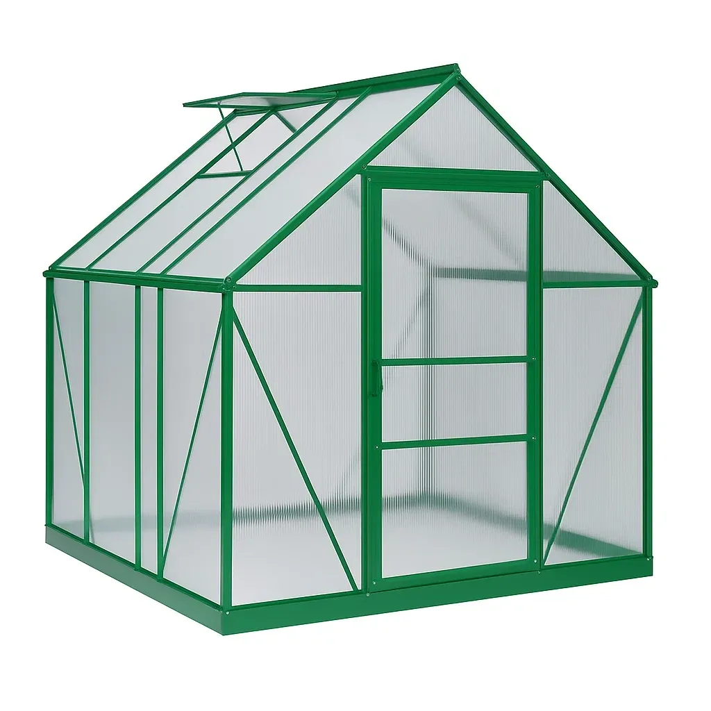 Serre en aluminium et polycarbonate vert 190×185×195 cm